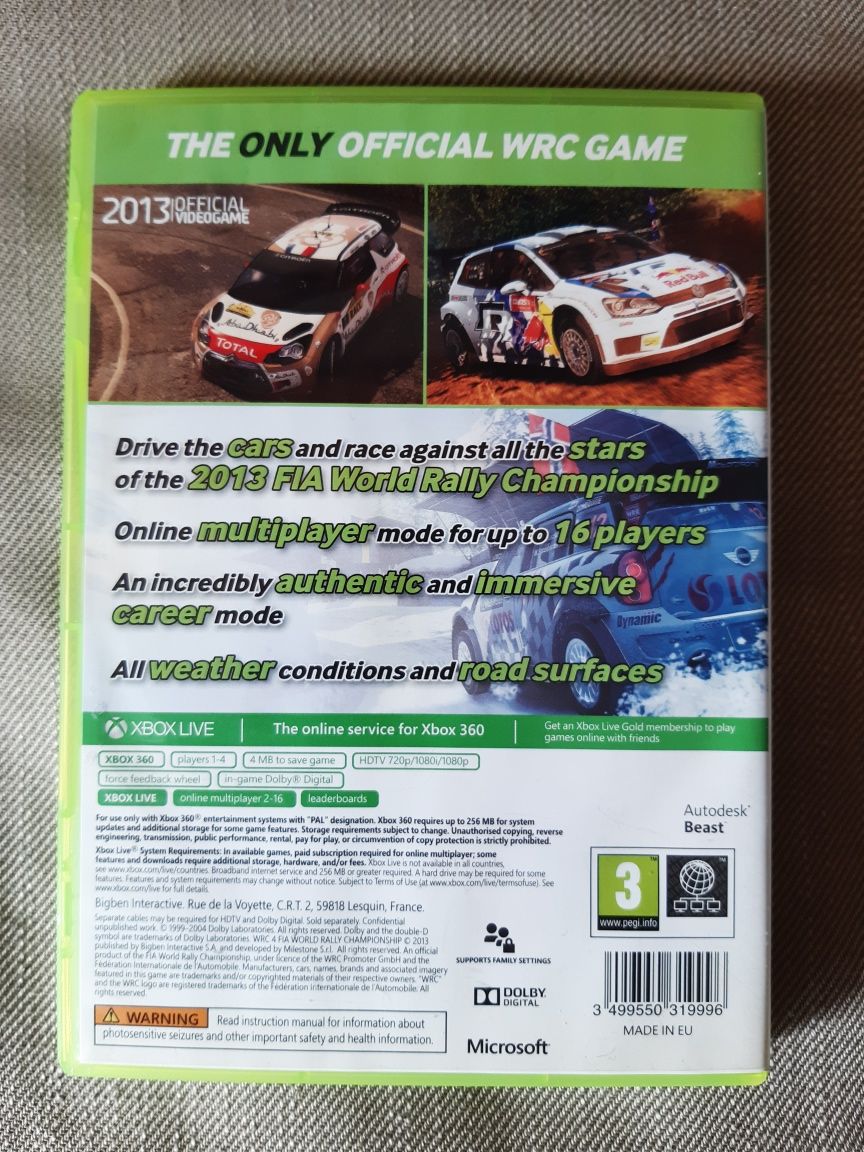 Gra WRC 4 na konsolę xbox 360