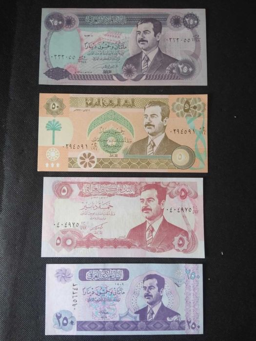 Lote de Notas do Iraque do Saddam Hussein Novas.