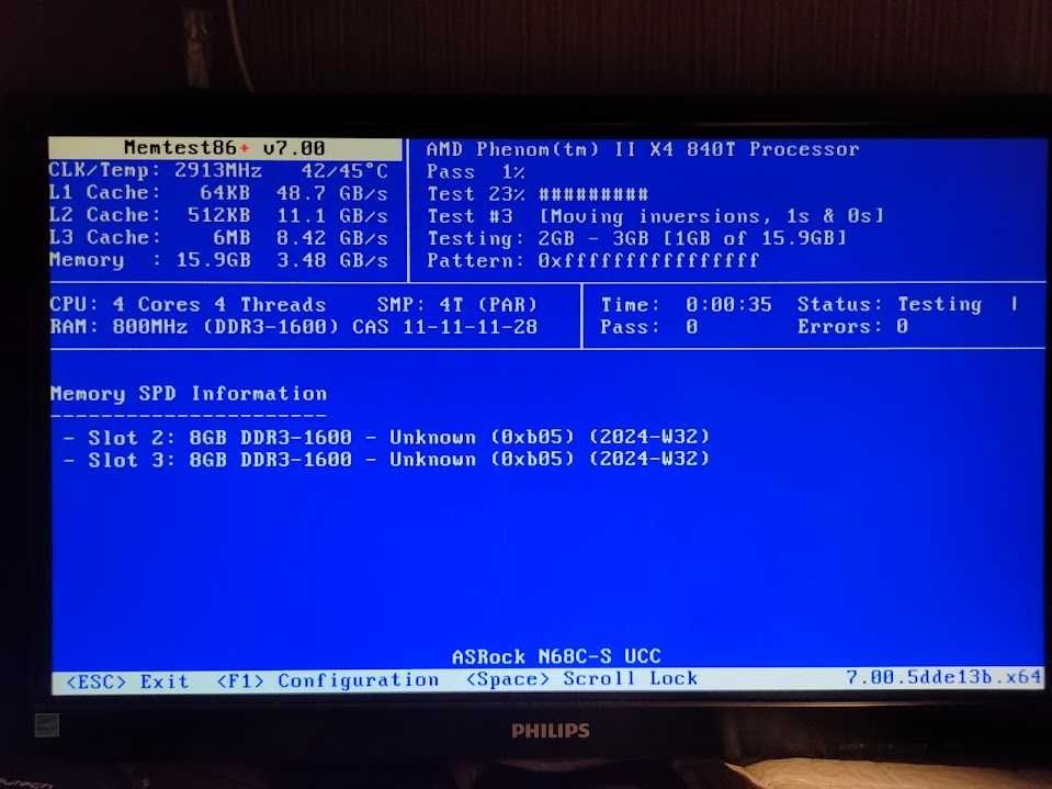 Phenom II x4 840T + N68C-S UCC + 4Gb