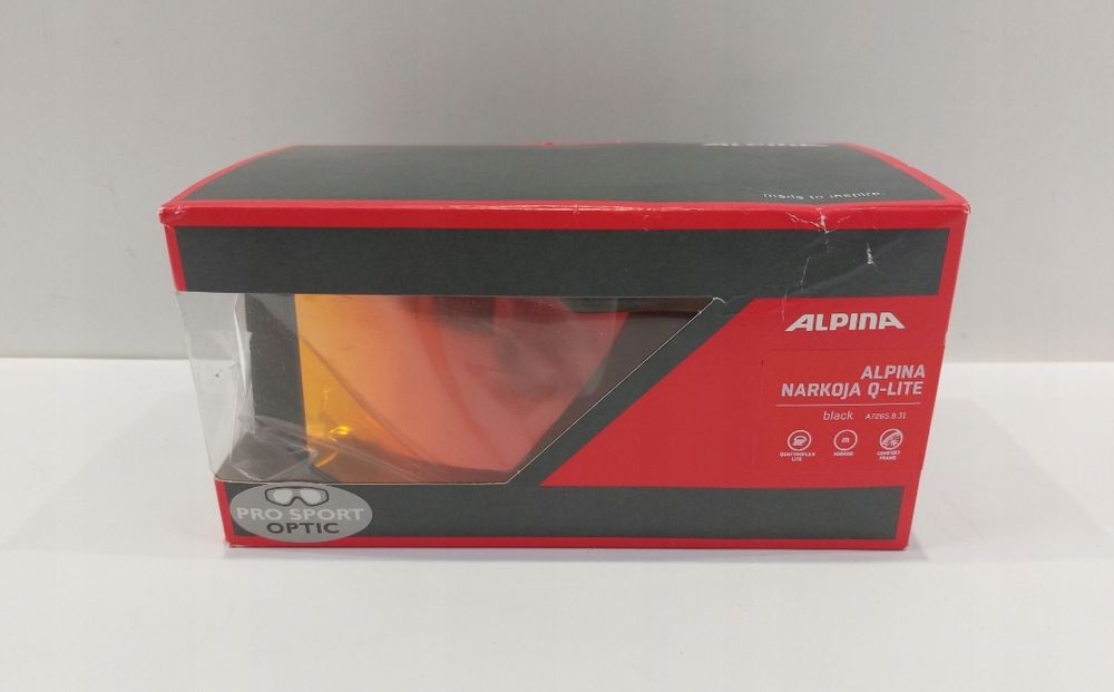 Gogle sportowe M40 Narkoja Alpina czarne, szkła pomarańczowe