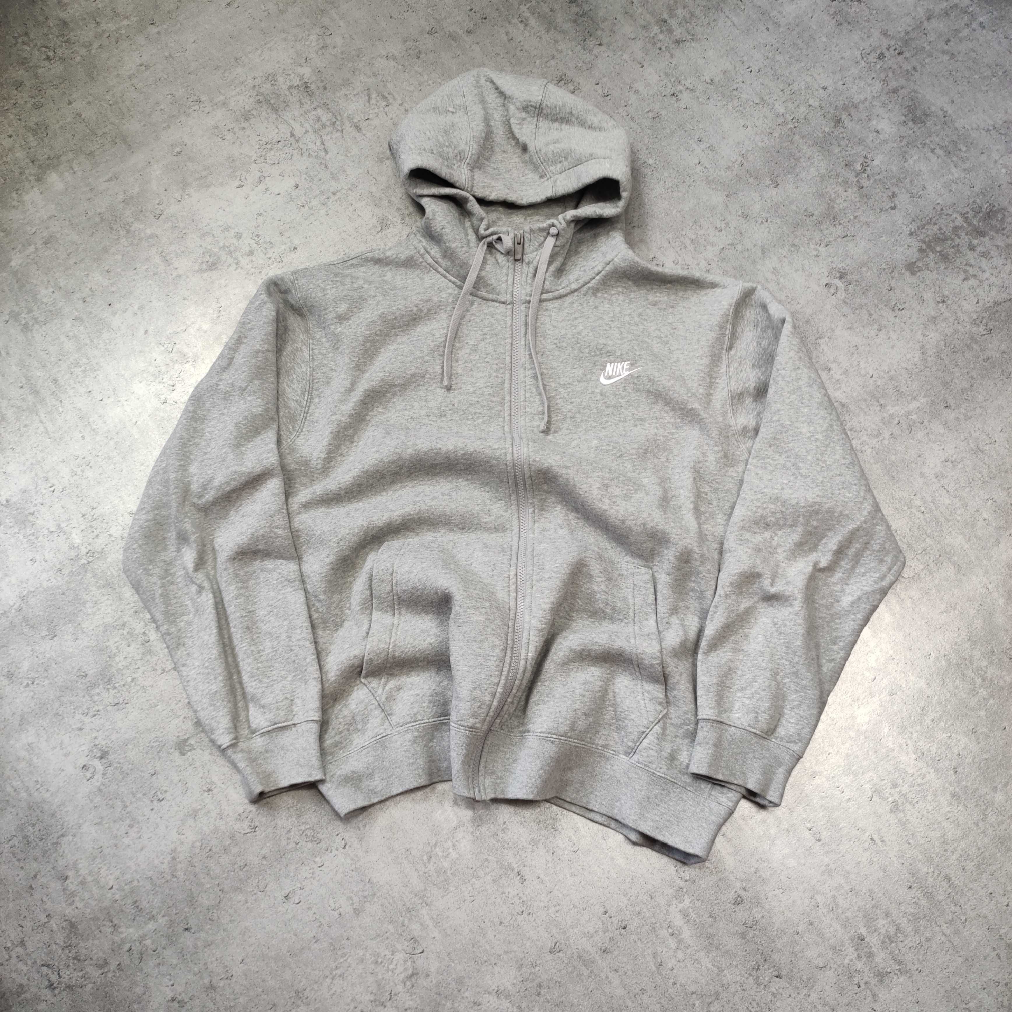 MĘSKA DUŻA Bluza nike XL Szara Bawełna Grubsza Klasyk Hoodie Sportowa