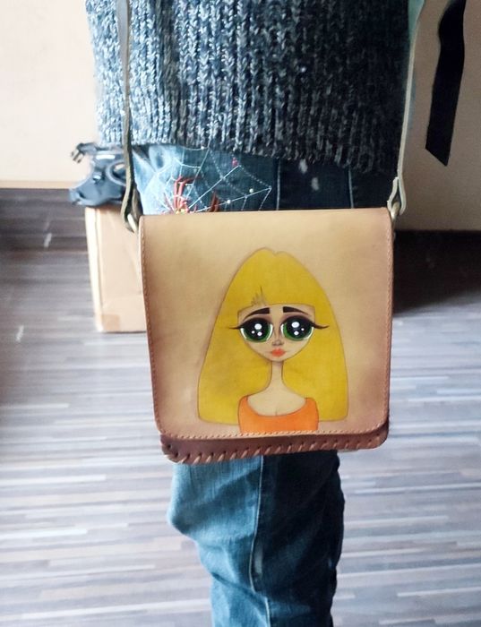 сумка шкіряна, хенд мейд, kunta design