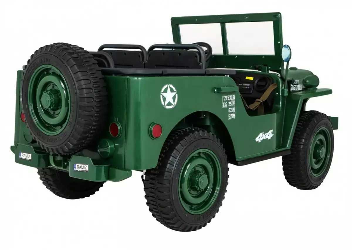 Olbrzymi Wojskowy Jeep Willys 4x4 JH101 Zielony 3 osoby 60 kg