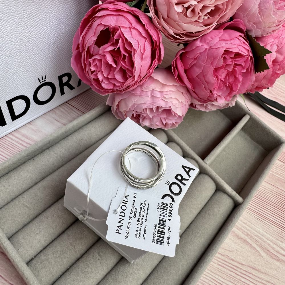 Каблучка Пандора Pandora оригінал кільце Кольцо «Потрійна з паве» нова