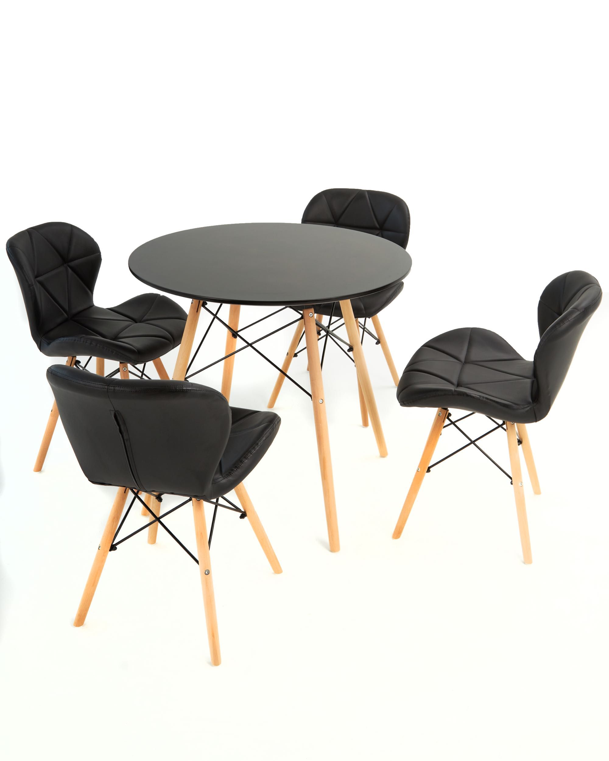 Комплект кухонной мебели Sigma: стол та 4 кресла Чорный