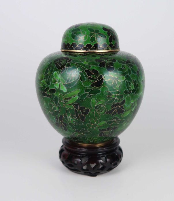 Urna Chinesa em cloisonné verde