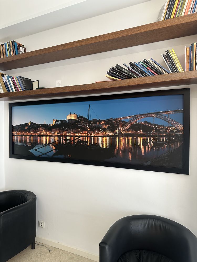 Foto/painel grande da cidade do Porto/margem do rio d’Ouro