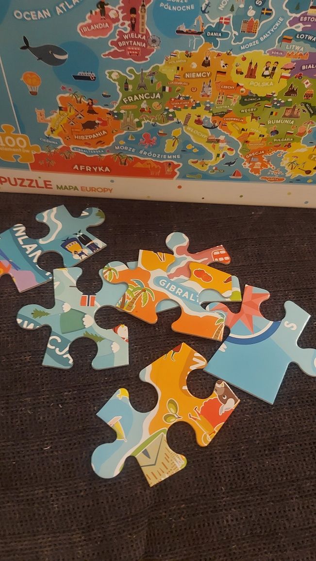 Puzzle edukacyjne mapa Europy