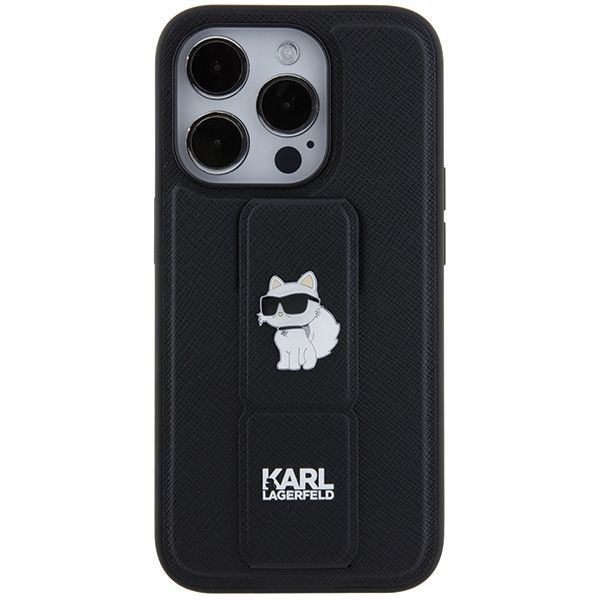 Karl Lagerfeld Etui iPhone 14 Pro 6.1" Gripstand Saffiano - Czarny
