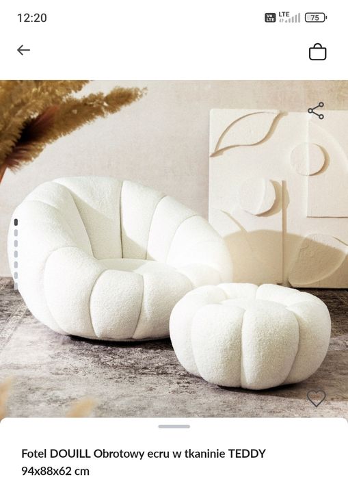 Fotel obrotowy Teddy homla boucle baranek