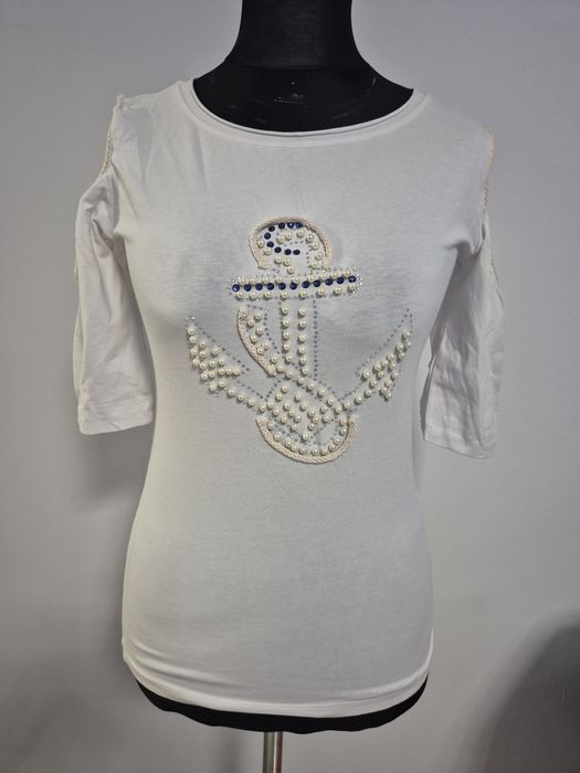 Bluzka/T-shirt z kotwica odkryte ramiona S/M