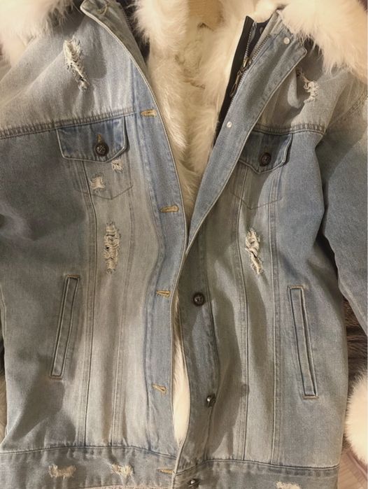 Ciepła kurtka jeans + futro