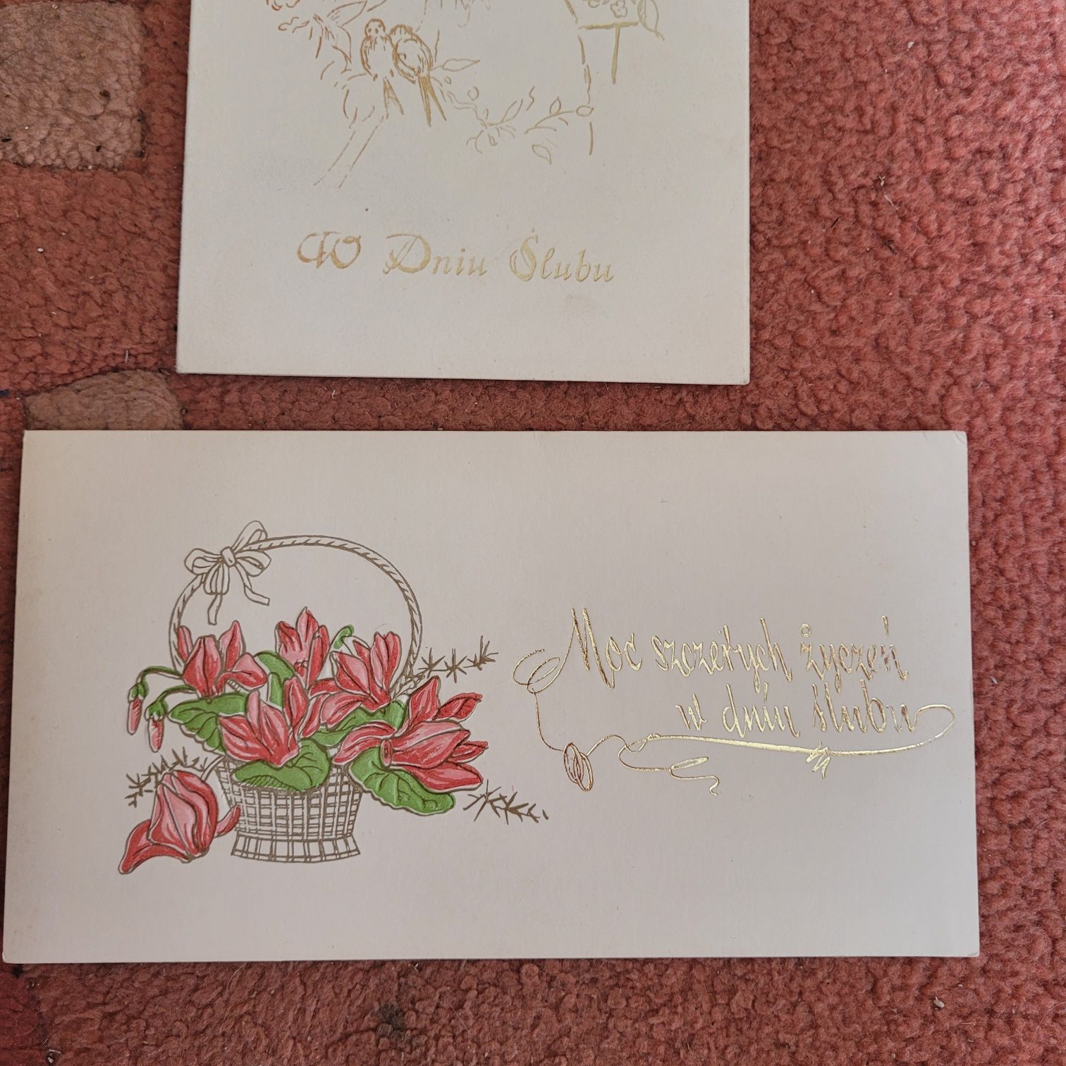 Kartki ślubne z lat80