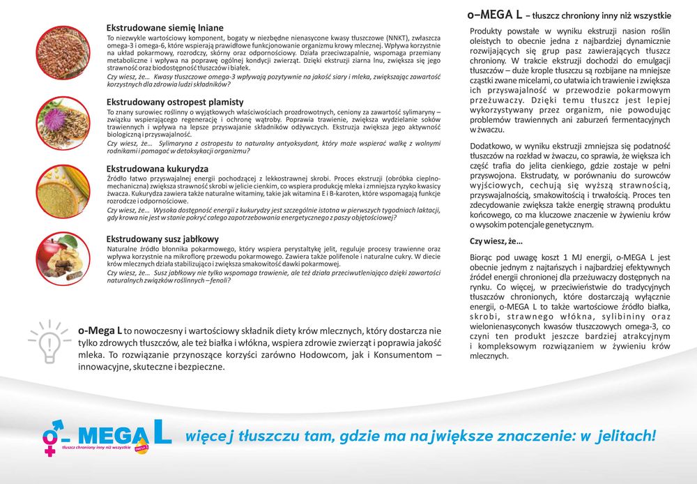 Naturalny tłuszcz chroniony z kwasami Omega-L lepszy rozród LIRA