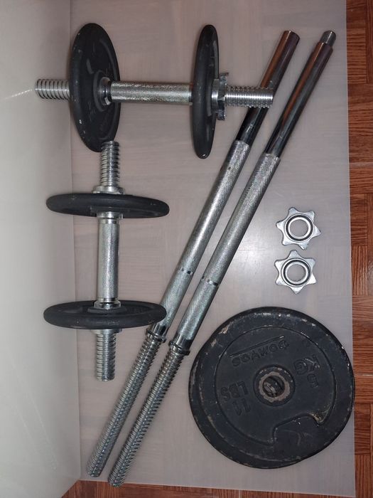 Discos e Barras de Musculação de Ferro