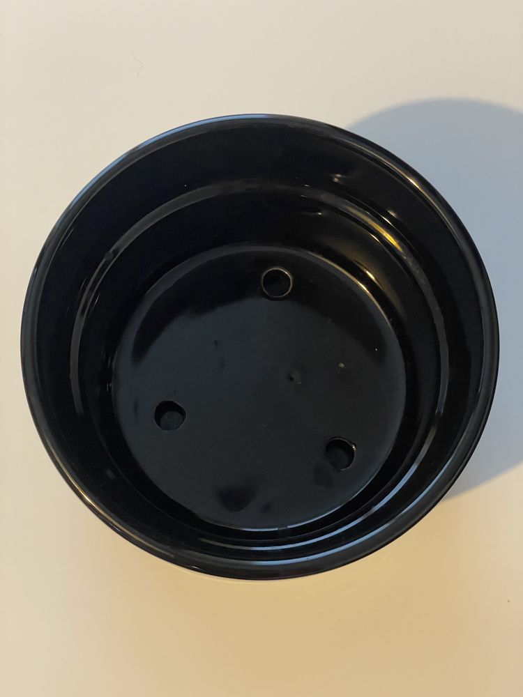 IKEA czarny szklany pojemnik okragły