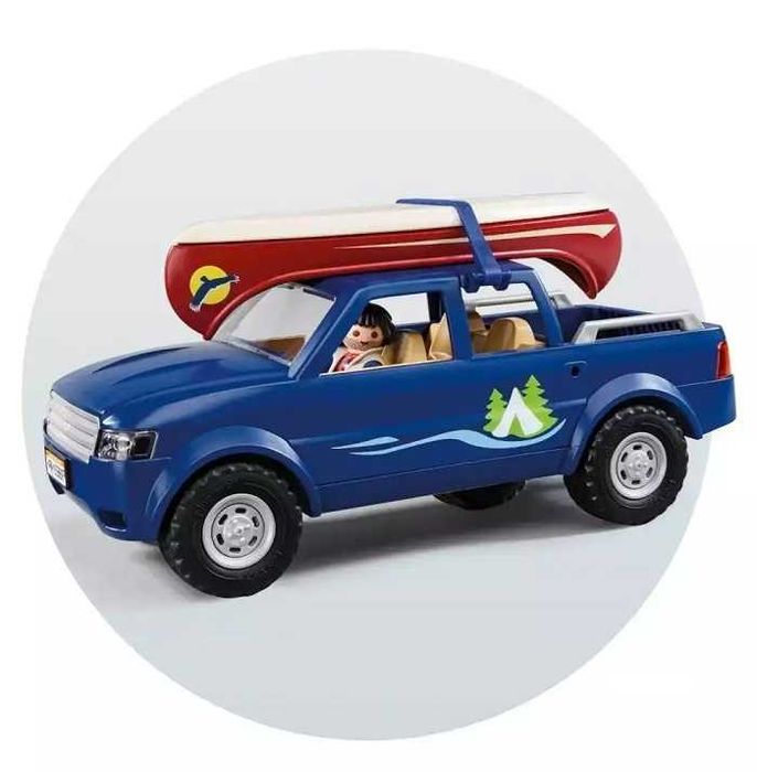 NOVO Caixa grande Playmobil Vamos Acampar Carro canoa e tenda