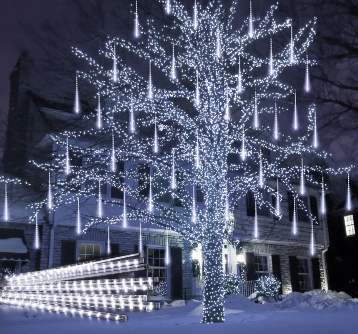 Wodoodporne oświetlenie świąteczne LED deszcz meteorów sople dekoracja
