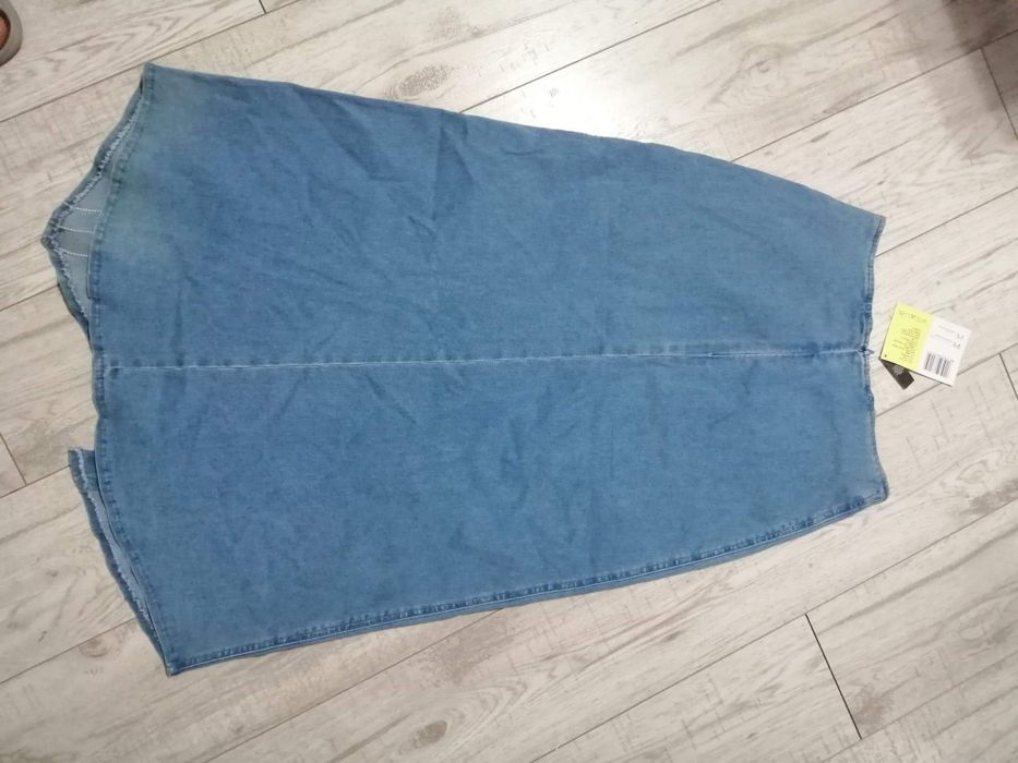 Spódnica jeansowa, r M, midi, asymetryczna