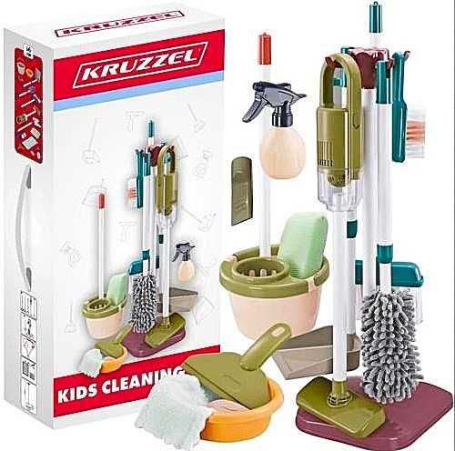 ВЕЛИКИЙ дитячий набір прибирання 15в1 пилосос швабра аксесуари