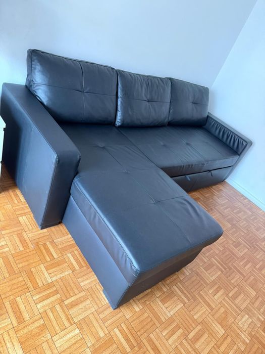 Sofá chaise longo preto