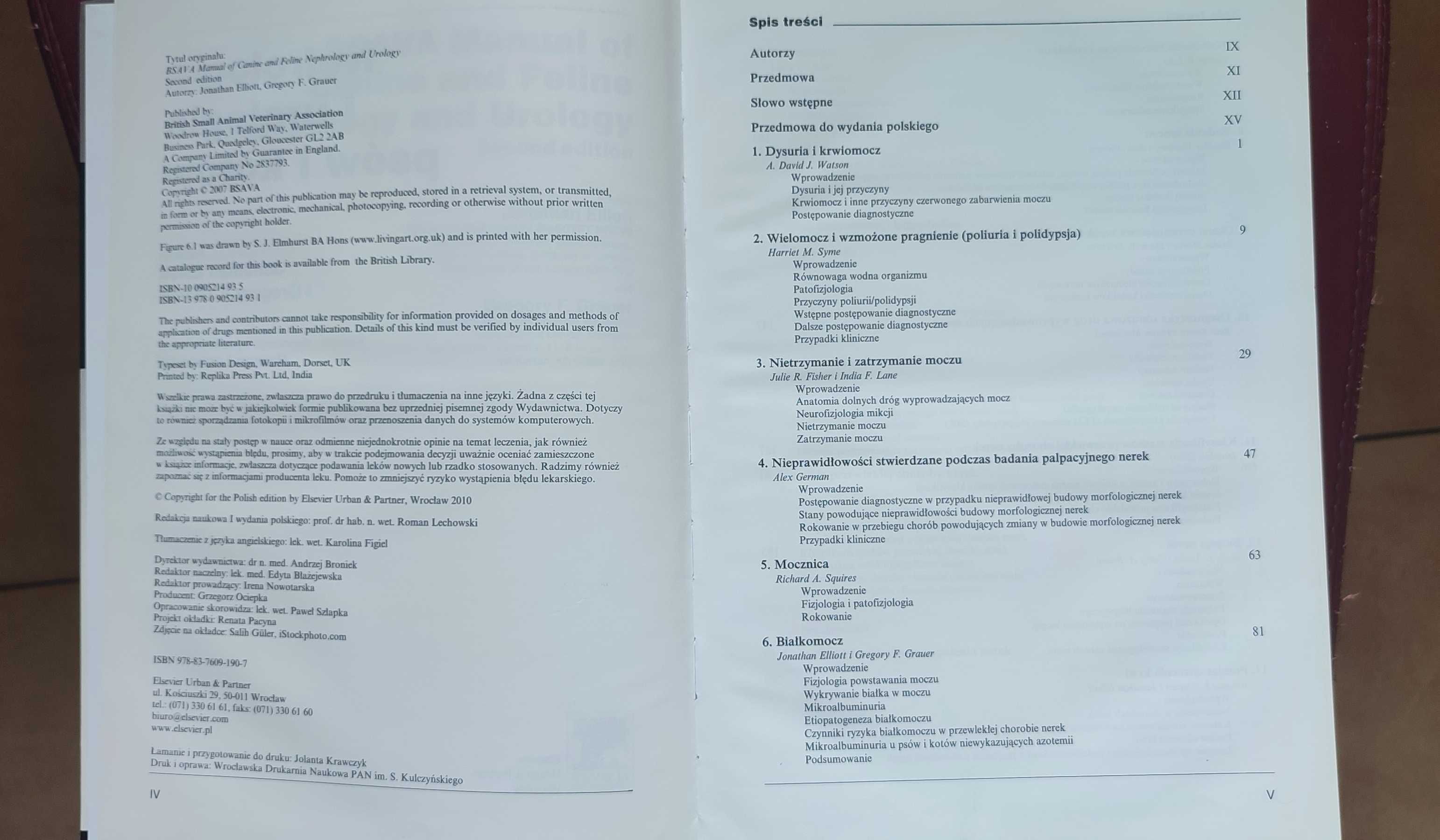 Nefrologia i urologia psów i kotów Elliott Grauer