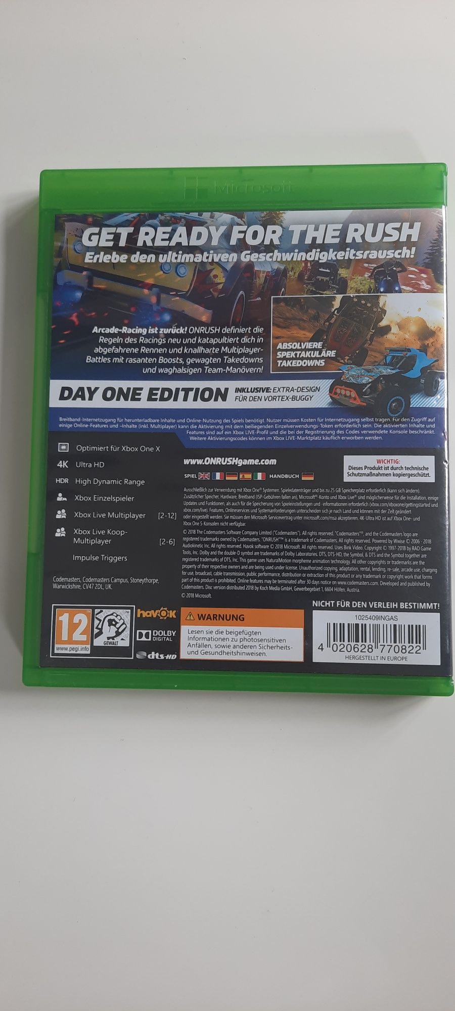 Onrush. Day one edition. Xbox one wersja PL