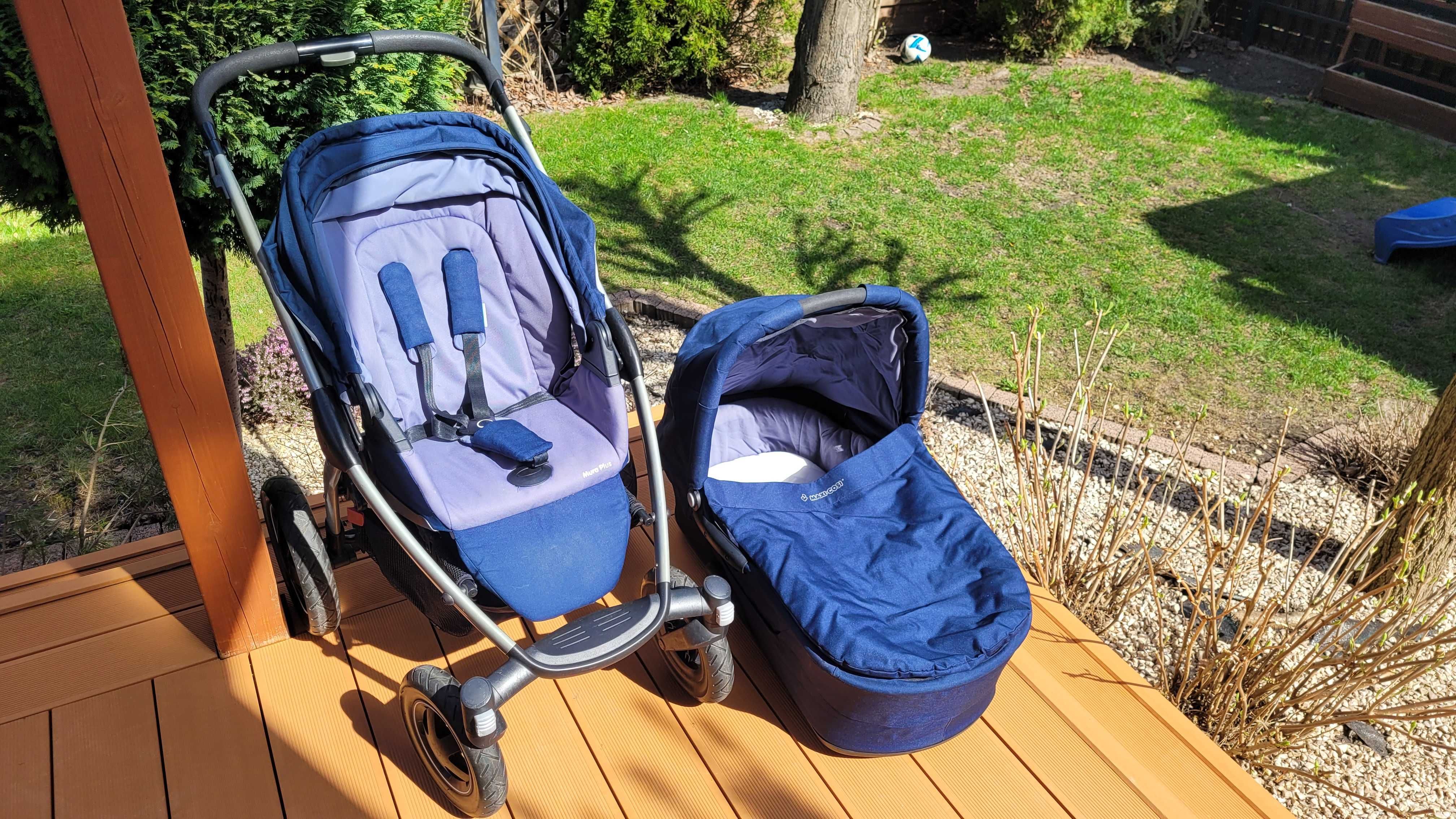 Wózek Mura Plus4 spacerówka + gondola, kolor DRESS BLUE