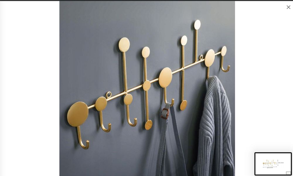 Wieszak wiszący CE złoty