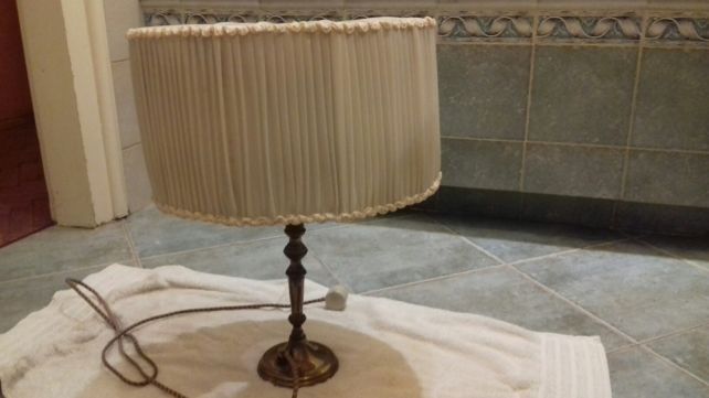 Stylowa lampa stojąca przedwojenna vintage mosiądz