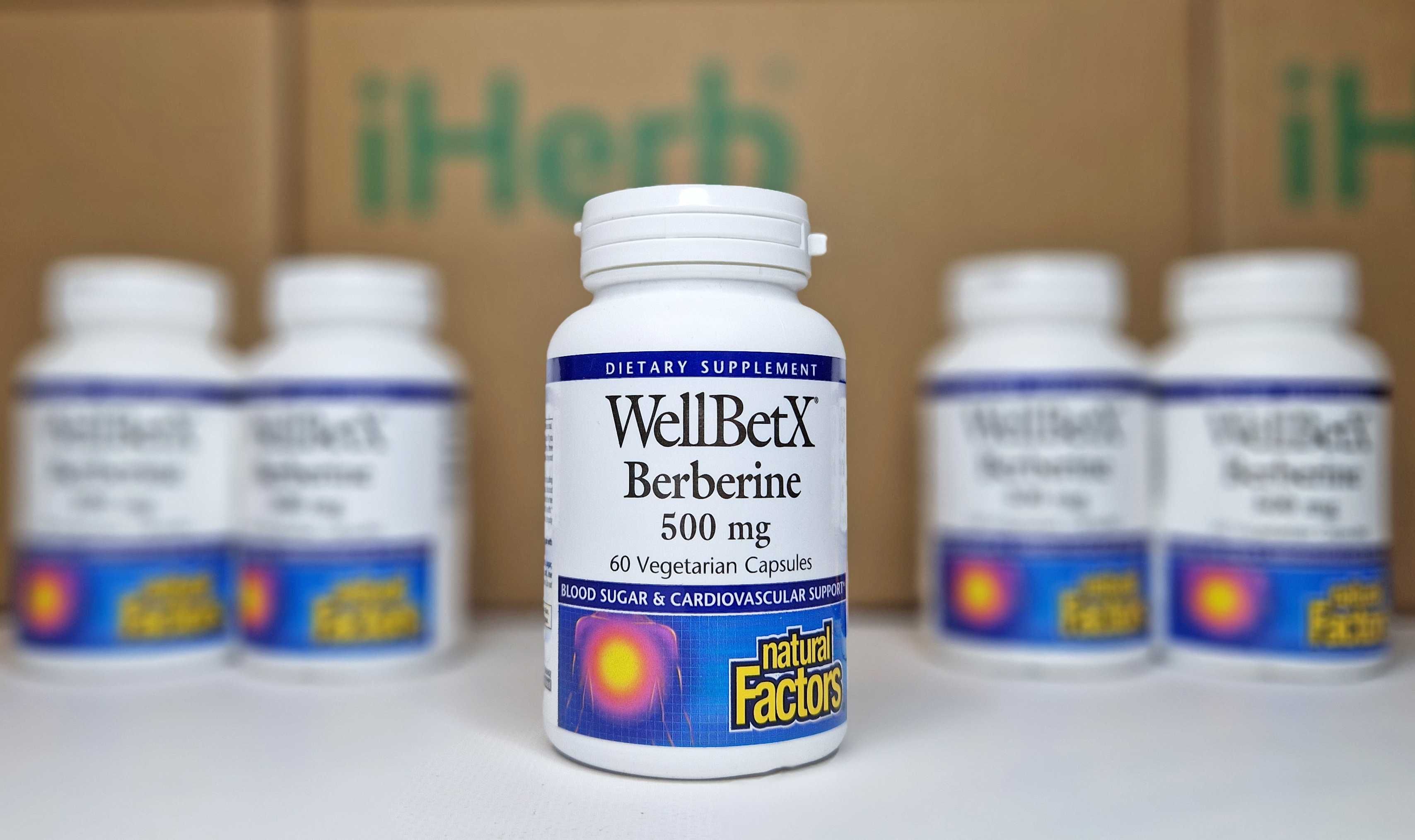 Natural Factors Berberine WellBetX, берберин, 500 мг, 60 капсул