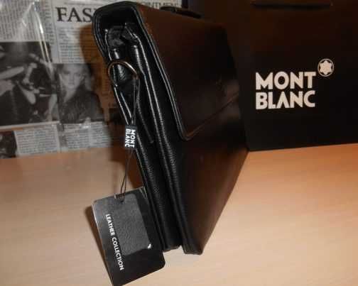 Męska torba torebka teczka aktówka Mont Blanc, skóra, Niemcy 130-55