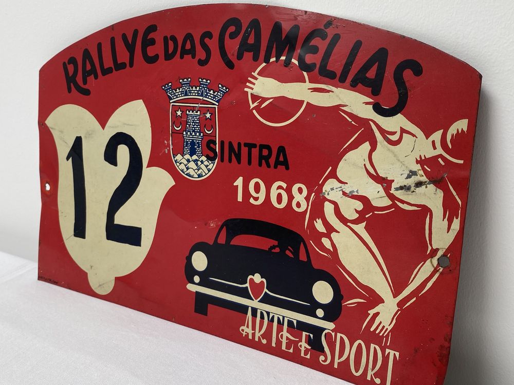 Placa Rallye Rali das Camélias Sintra 1968 rara