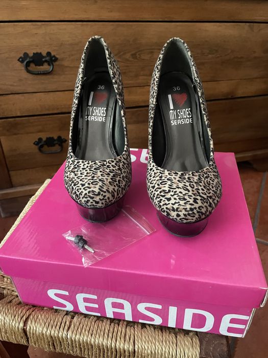 Sapatos de salto alto preto/leopardo