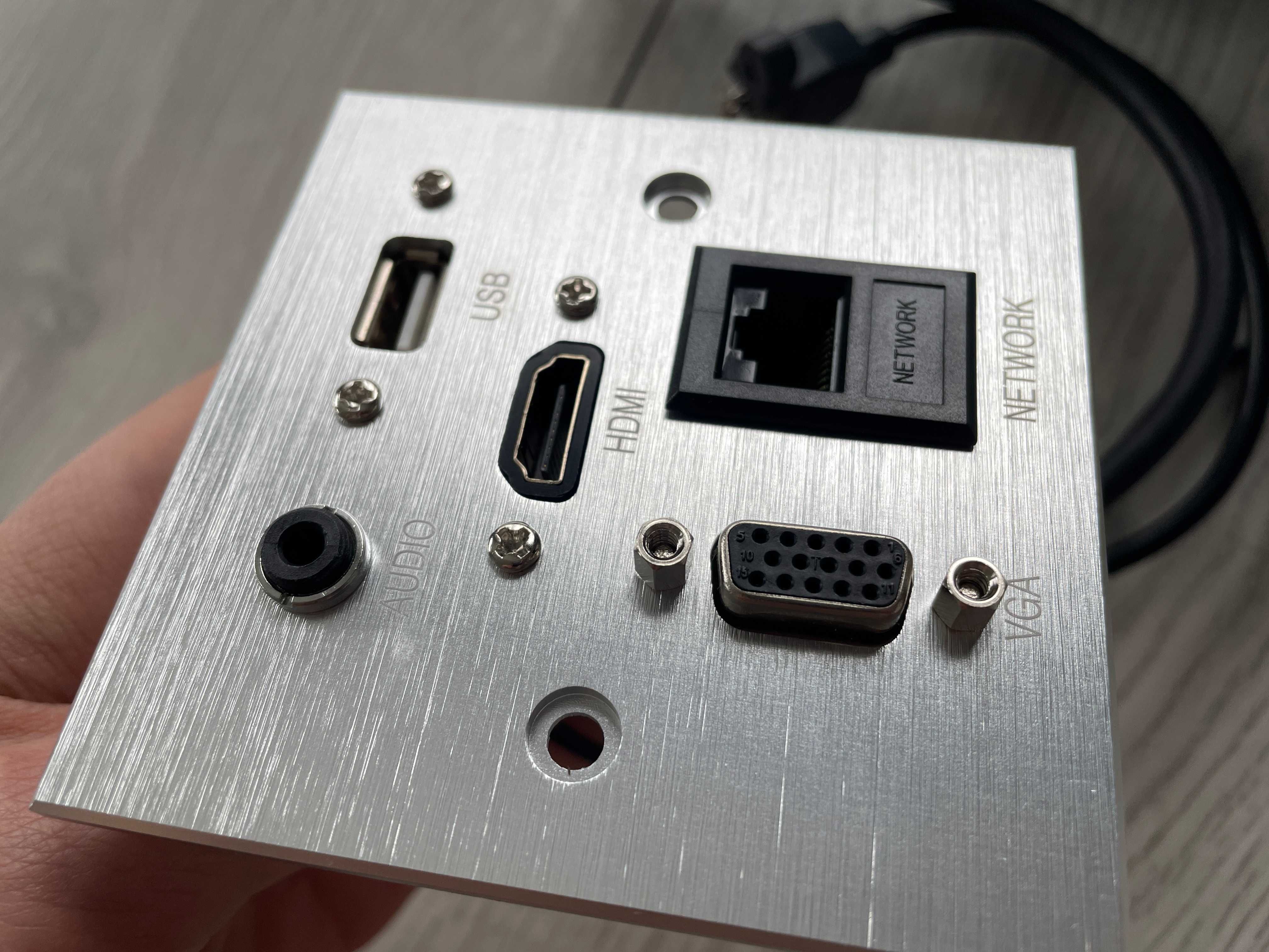 Multimedialne Gniazdo Wtykowe Do Sciany HDMI Audio USB VGA Sieciowe.