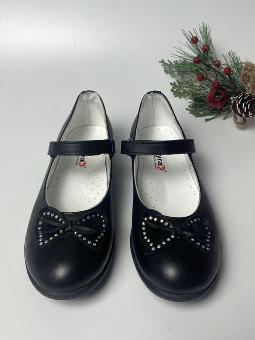 Czarne baletki skórzane