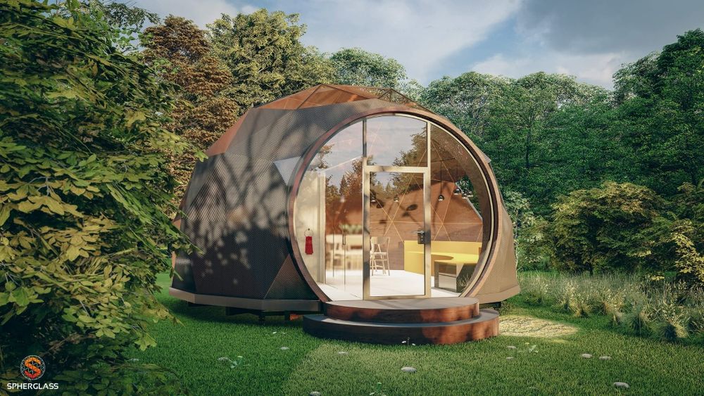 Dom kopułowy z litego drewna CLT – 35 m² + antresola