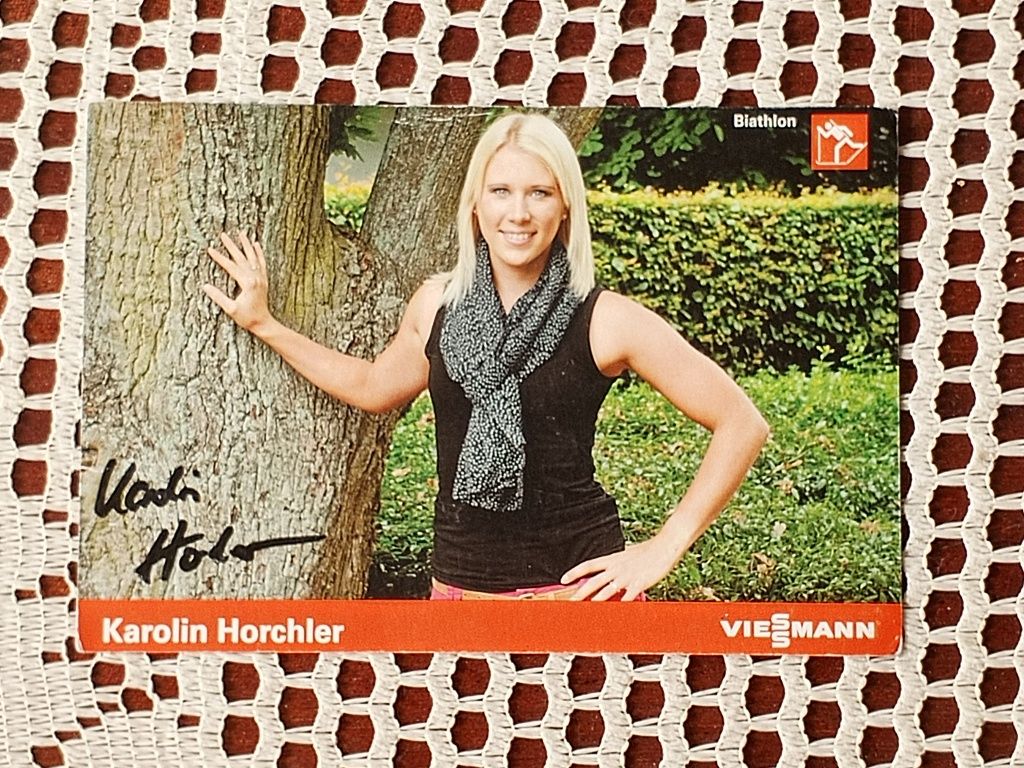 Karolin Horchler Біатлон Автограф Чемпіонка Європи З Біатлону 10*15 См