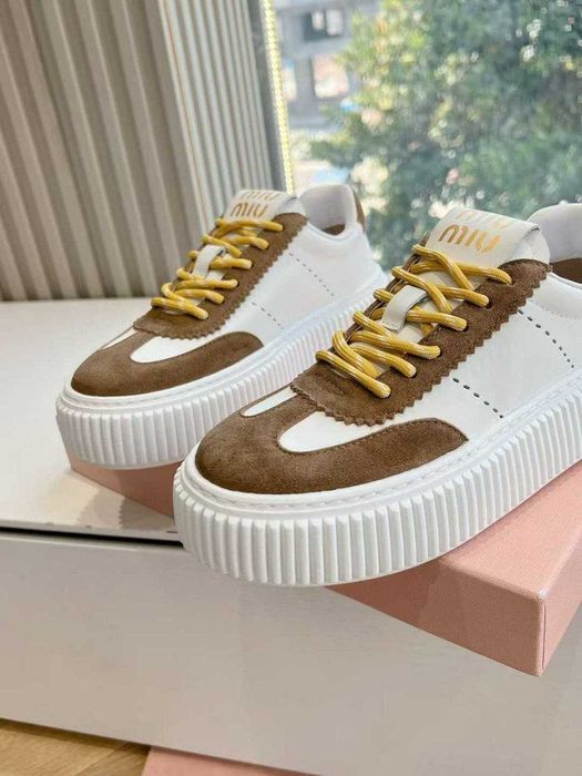 MIU MIU Sneakersy, trampki, tenisówki, buty, skora