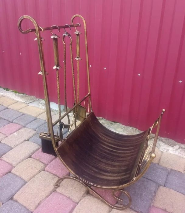 Каминный набор/ Дровниця, Набір для чистки камінів, печей, булерьянов