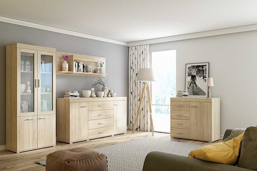 witryna salon M-17 80 cm dąb sonoma/dąb artisan