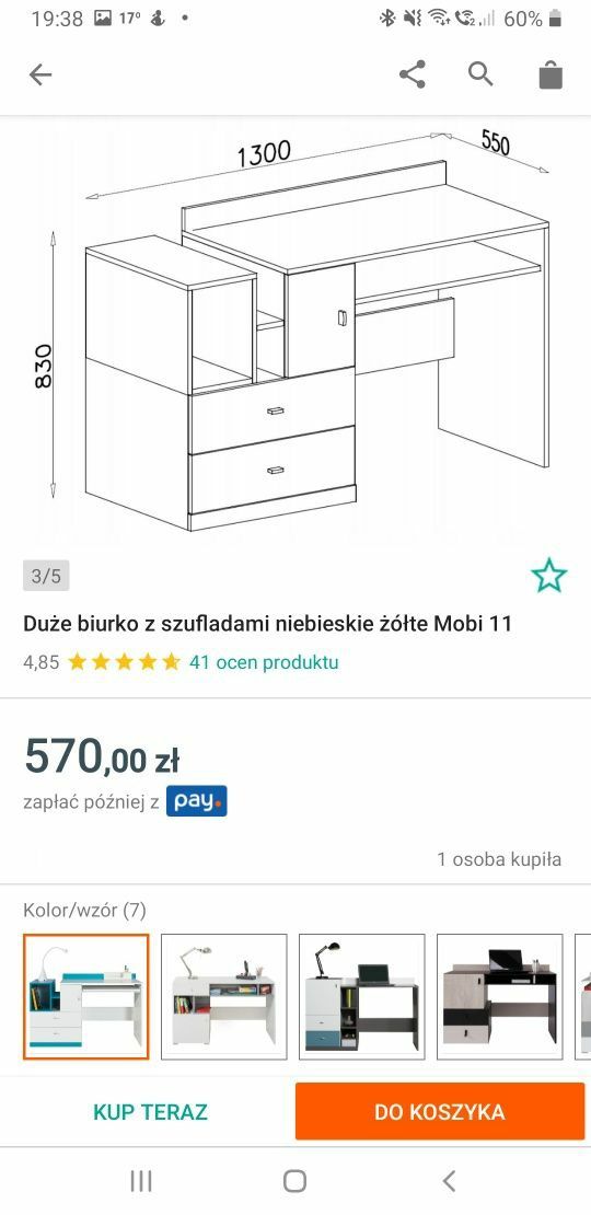 Meble Mobi bialo turkusowe