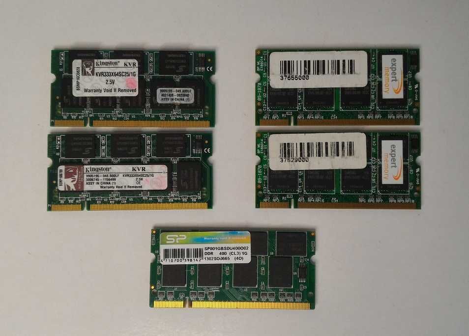 Память для ноутбука SODIMM PC2700, PC3200 (DDR333, DDR400) 1 ГБ, за шт