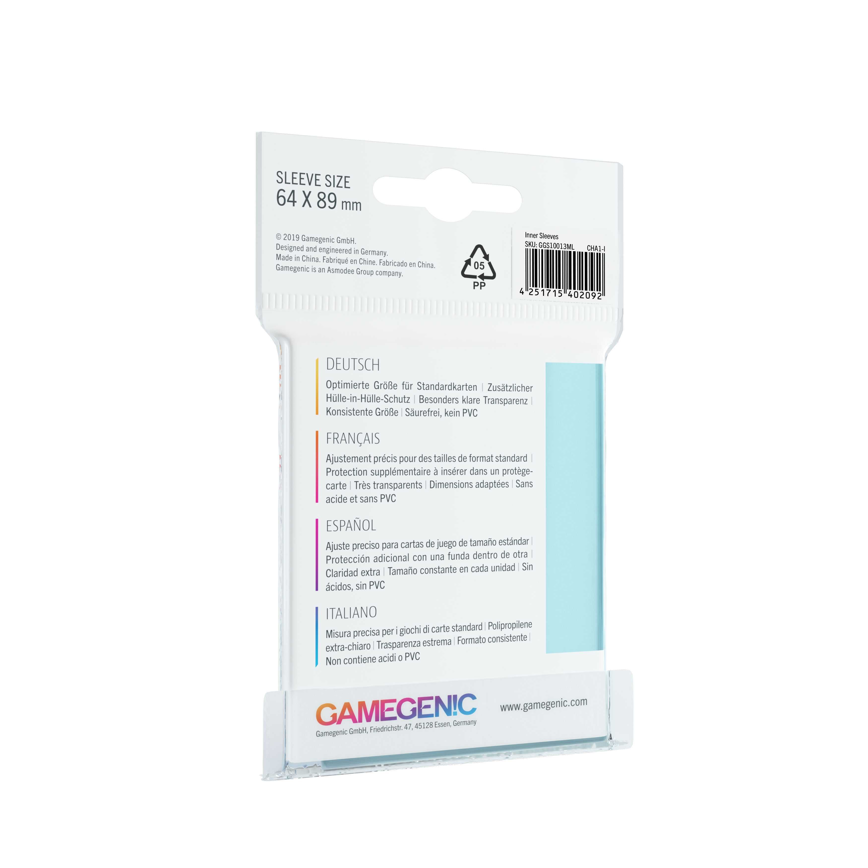 Koszulki na karty Gamegenic: Inner CCG Sleeves (64x89 mm), 100 sztuk