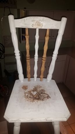 Krzesło drewniane shabby chic,