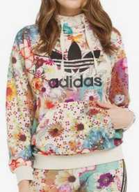 Bluza damska ADIDAS ORIGINALS w KWIATY Trefoil Hoodie 36 38