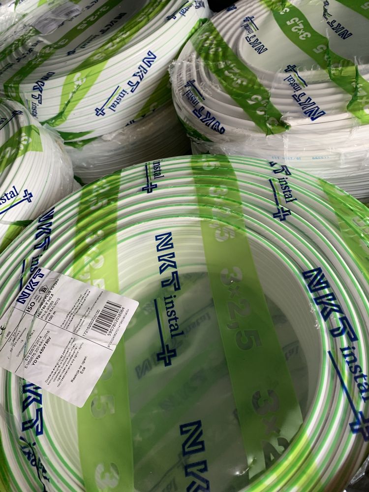 Przewód 3x1,5 + 3x2,5 Kabel YDYp NKT instal plus zestaw