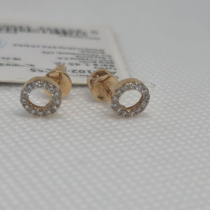 Золоти сережки - пусети (гвоздики) з діамантами. Нові