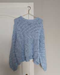 Вязаный голубой оверсайз свитер asos design размер л хл