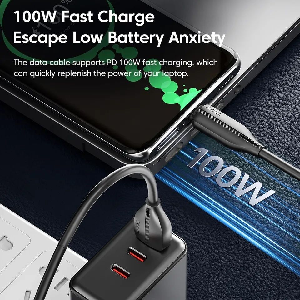 Przewód 100W 1m USB-A - USB-C Toocki